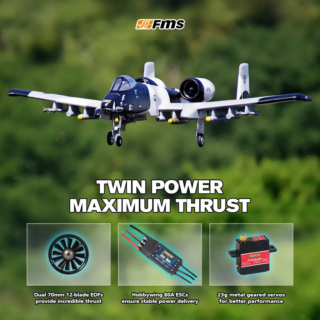 FMS EDF Jet Twin 70mm A‑10 Thunderbolt II V2 PNP