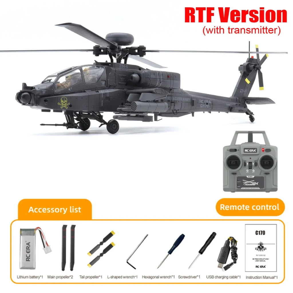 RC ERA C170 AH-64 Apache 1/48 Scale Auto Stabilised Helicopter RTF
