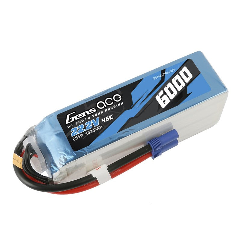 Gens Ace G-Tech 6000mAh 6S 22.2V 45C LiPo Battery with EC5