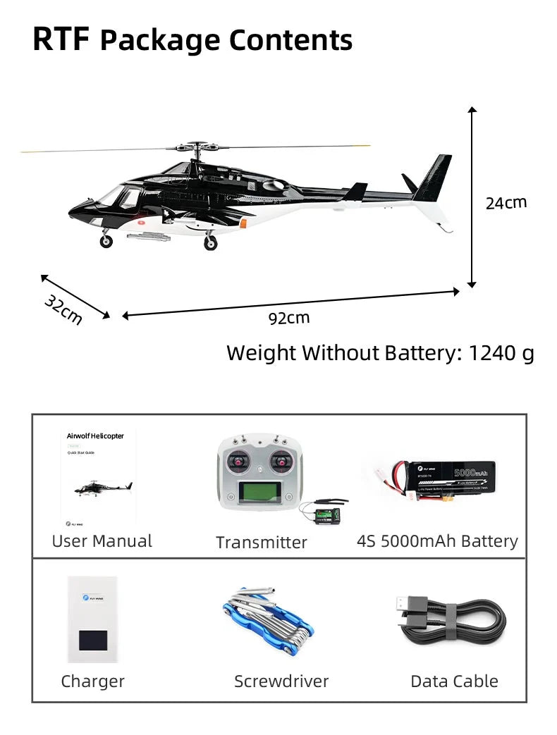 Flywing 470L Airwolf V3 Remote Control Helicopter - RTF