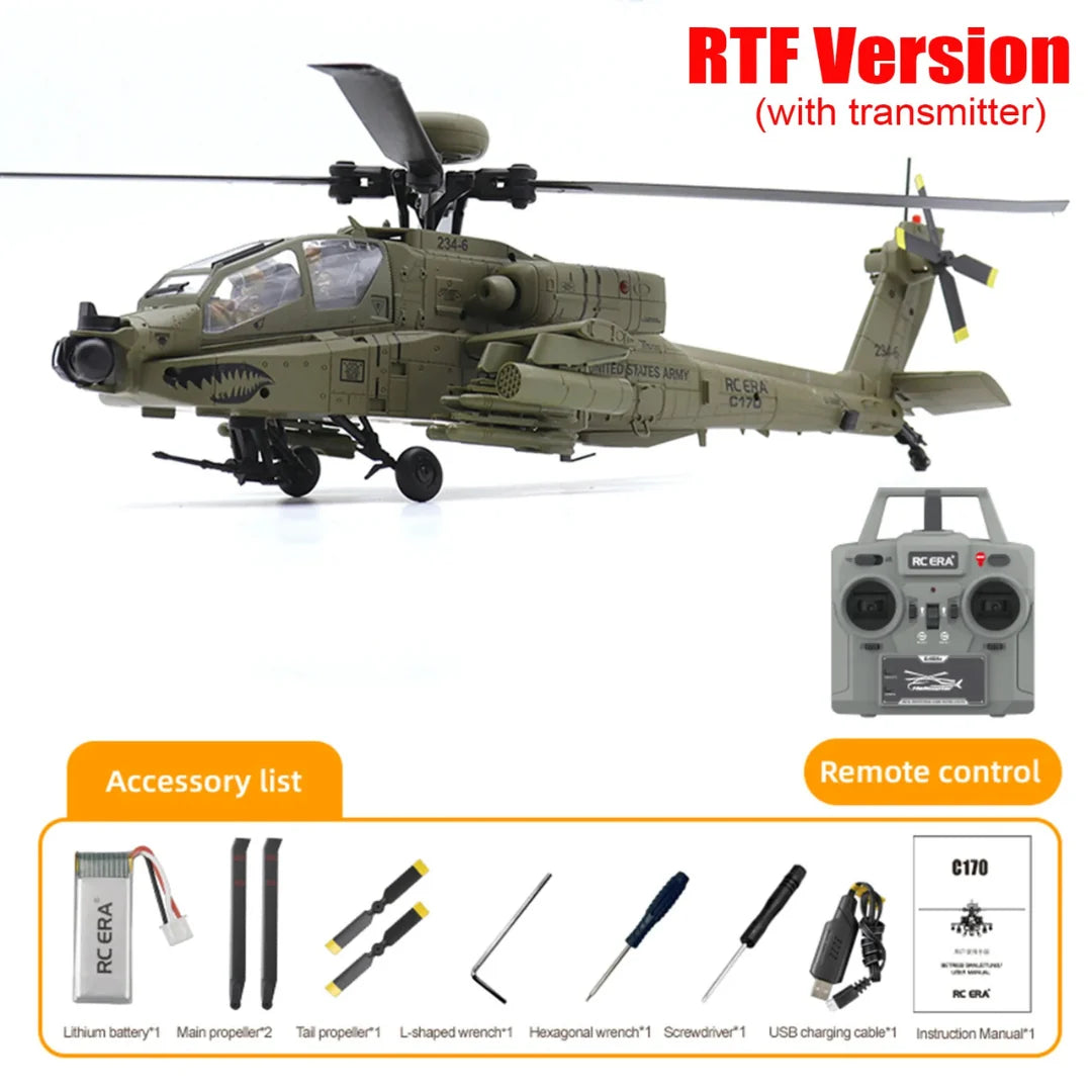 RC ERA C170 AH-64 Apache 1/48 Scale Auto Stabilised Helicopter RTF