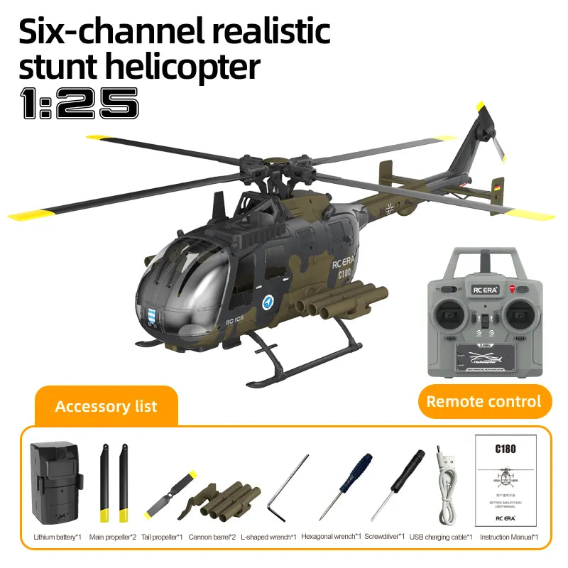RC ERA C180 Brushless BO105 Auto Stabilised RC Helicopter - RTF
