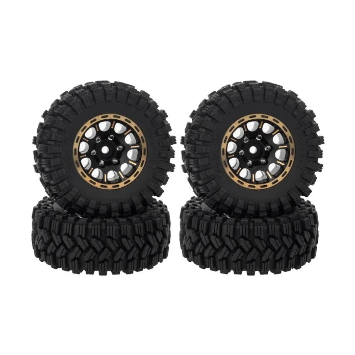 MEUS Racing 1.2-inch Beadlock Brass Wheel & Tire Set