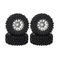 MEUS Racing 1.2-inch Beadlock Brass Wheel & Tire Set (Silver)