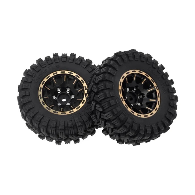 MEUS Racing 1.2-inch Beadlock Brass Wheel & Tire Set