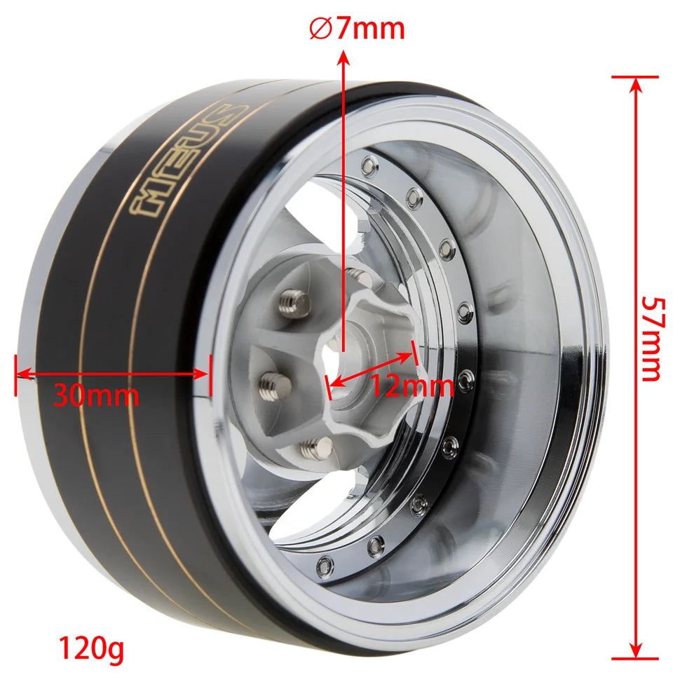 MEUS Racing Brass Aluminum 1.9″ Beadlock Rims (4)