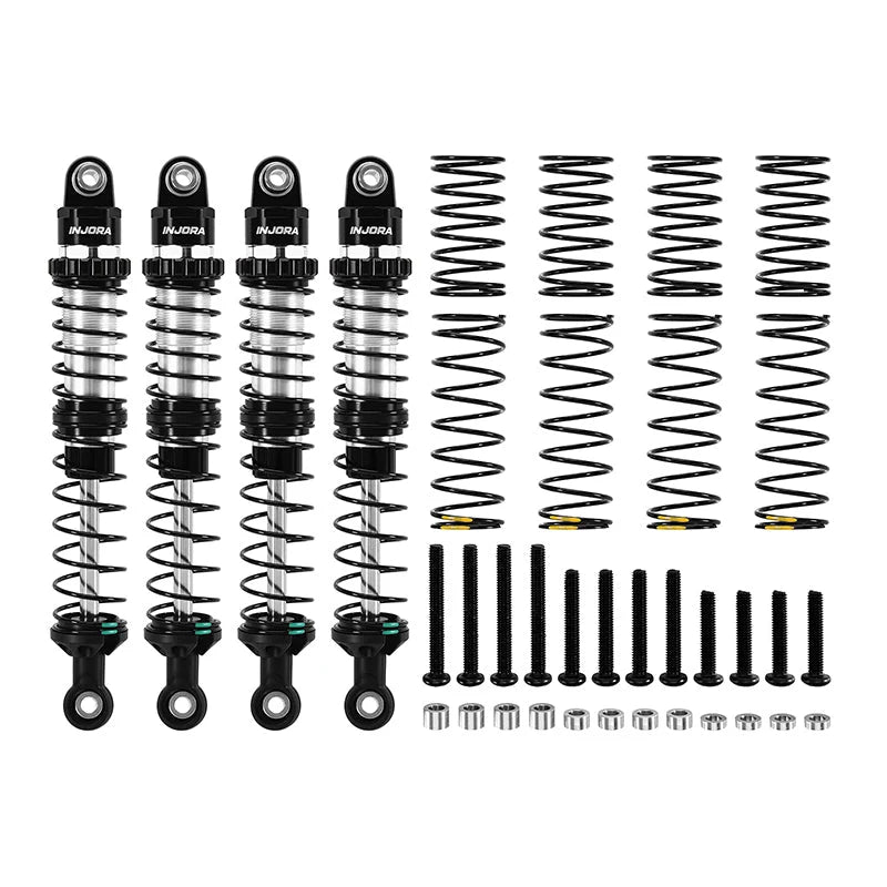 INJORA 4pcs 100mm DRX Dual-Rate Spring Oil Shocks 1/10