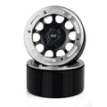 KYX 4 PCS 1.9 Black Aluminum Beadlock 10 Hole + Silver Bead (4)