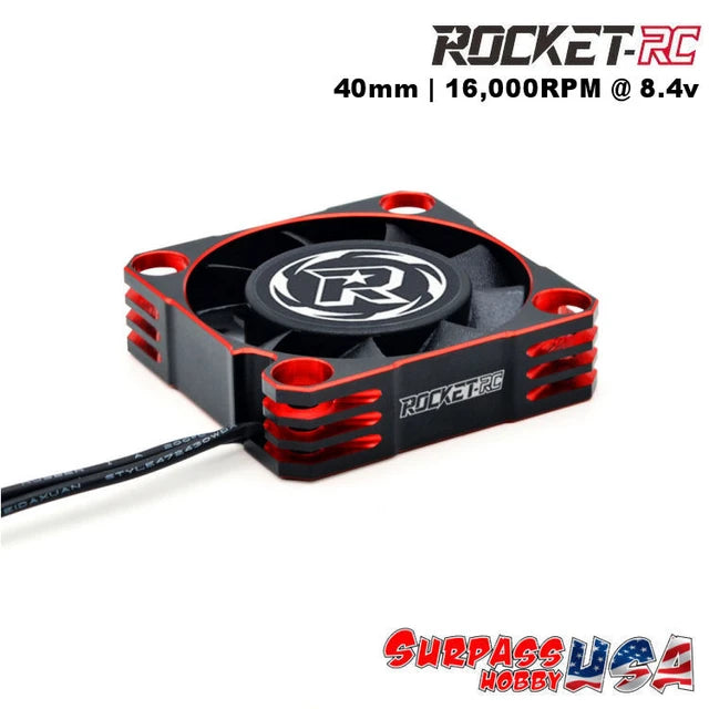 Rocket-RC Red 40mm V2 Aluminum Cooling Fan 16,000RPM
