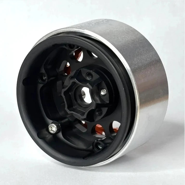 KMC 2.2" Beadlock CNC Rims (Orange on Black) (4)