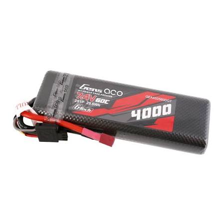 Gens Ace 2S Lipo 4000mah 60C - Deans Plug