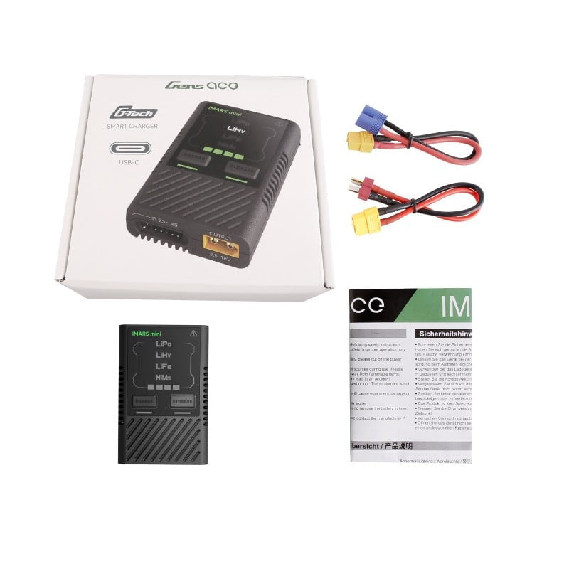 Gens ace iMars mini G-Tech USB-C 2-4S 60W RC Battery Charger
