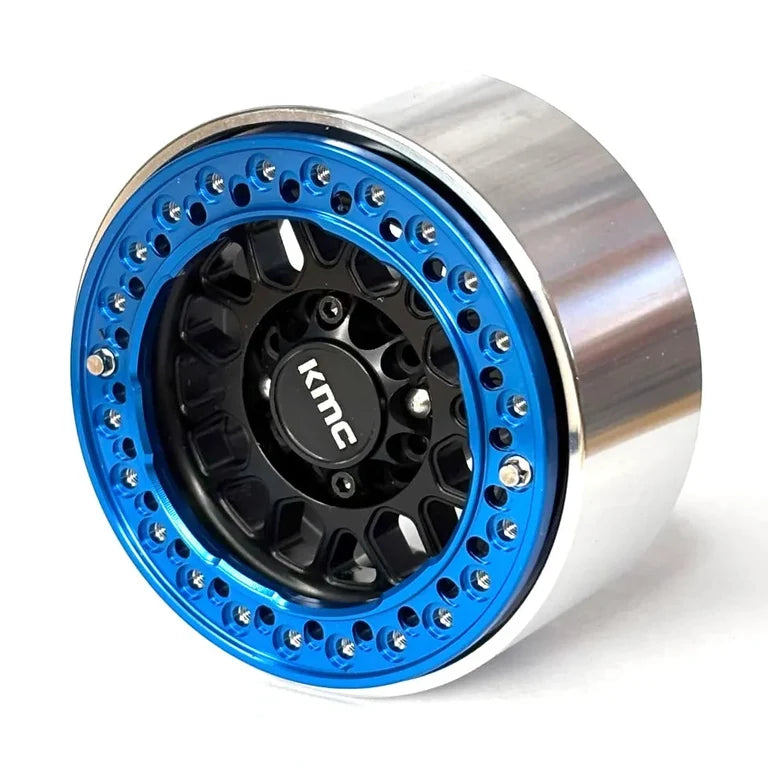 KMC 2.2" Beadlock CNC Rims (Blue on Black) (4)