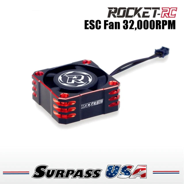 Rocket-RC Red ESC 25mm Aluminum Cooling Fan 32,000RPM